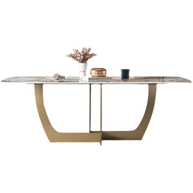 Nordic Glam Style Sintered Stone Round Table Set 1/5/6 Pieces Dining Set