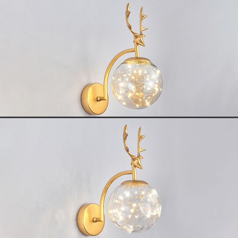 Nodric Style Creative Wall Lamp LED Glass Globe Wall Sconce for Aisle
