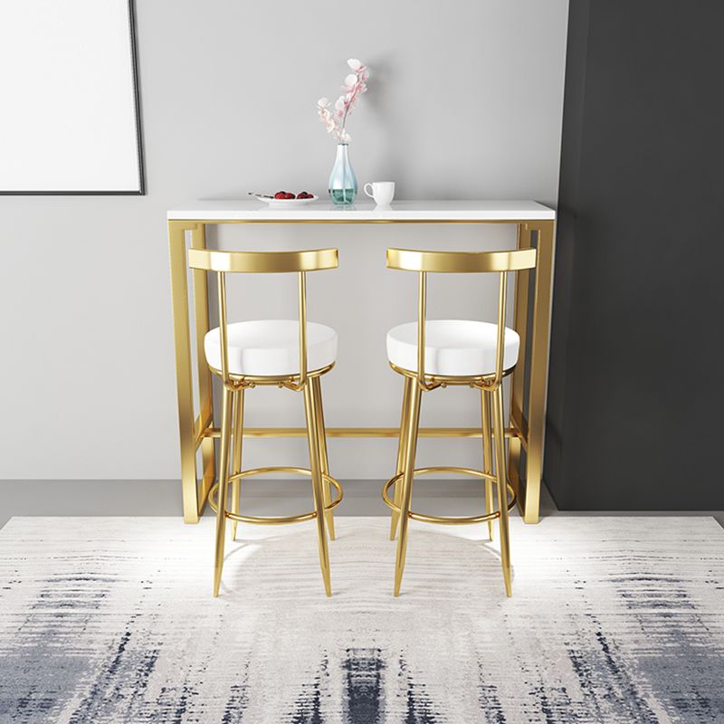 Barhocker im Glam-Stil, Metallbeine, runder Sitz, Barhocker mit Fußstütze für die Küche