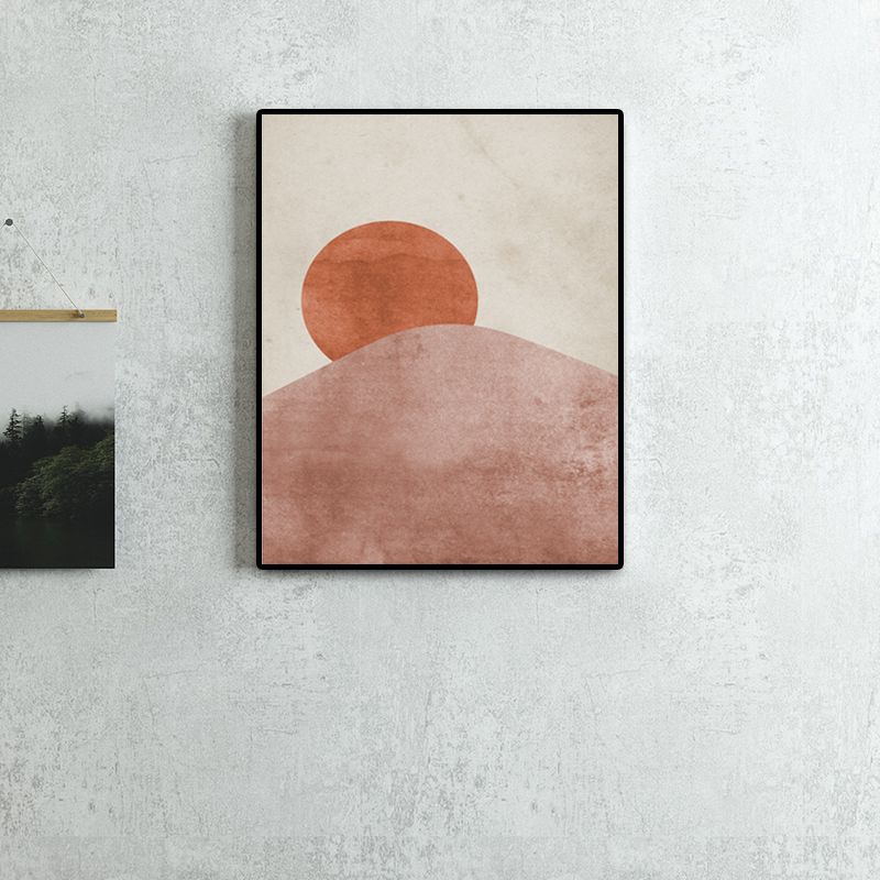 Scandinavian Landscapes Wall Art Print Brown Textured Wrapped Canvas for Bedroom