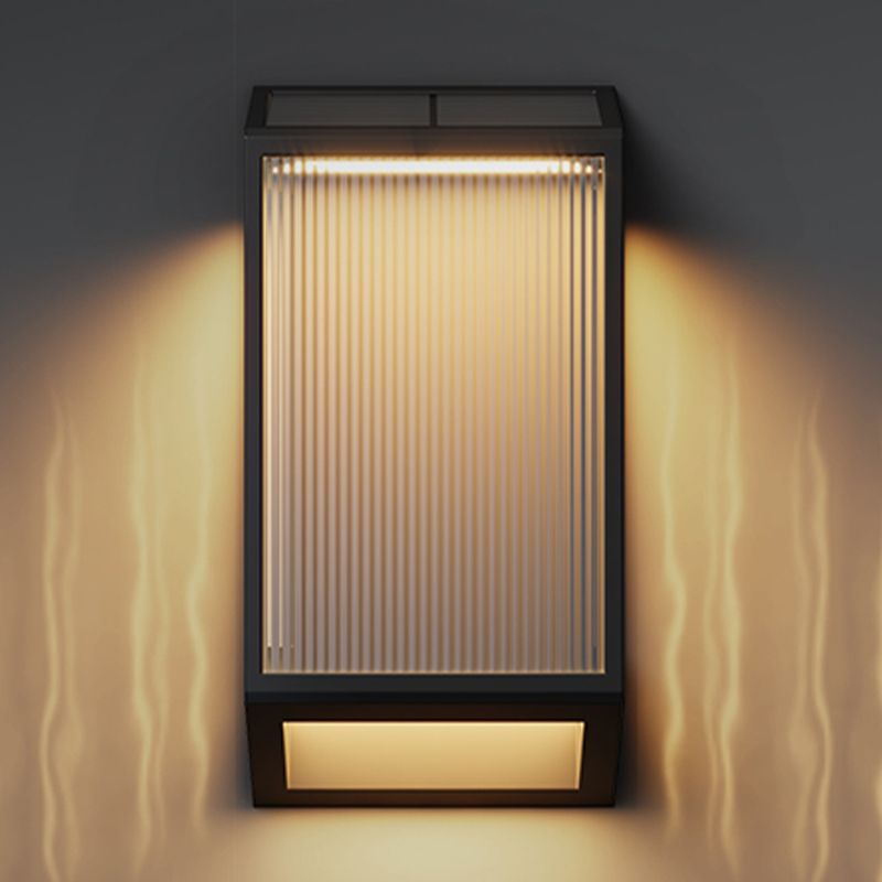 Simple Wall Sconce Black Outdoor Wall Light Fixture with Glass