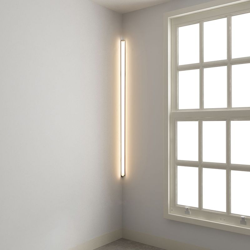 Modern Style Linear Shade Wall Sconce Metal 1 Light Wall Mounted Lighting in White