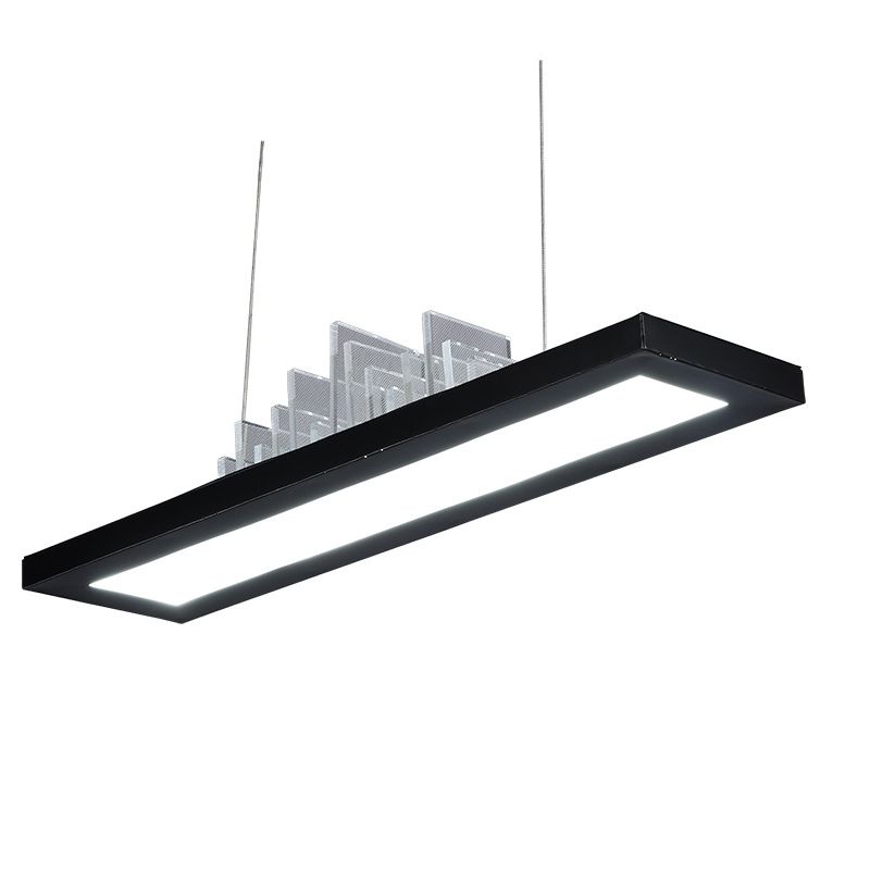 Rectangular LED Island Light Fixture Simplicity Acrylic Black Pendant Light for Dining Room