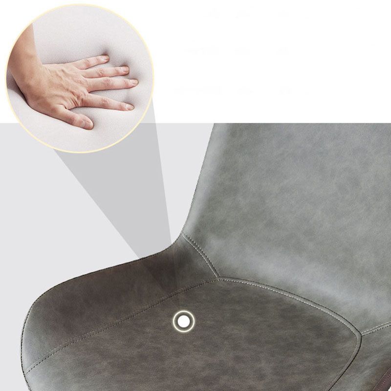 Sillas auxiliares de comedor de cuero de estilo industrial Silla con respaldo sólido para cocina (juego de 2)