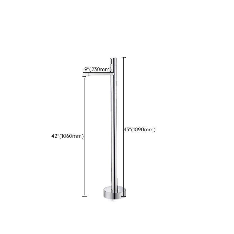 Floor Mounted Metal Freestanding Tub Filler Swivel Nickel Freestanding Faucet