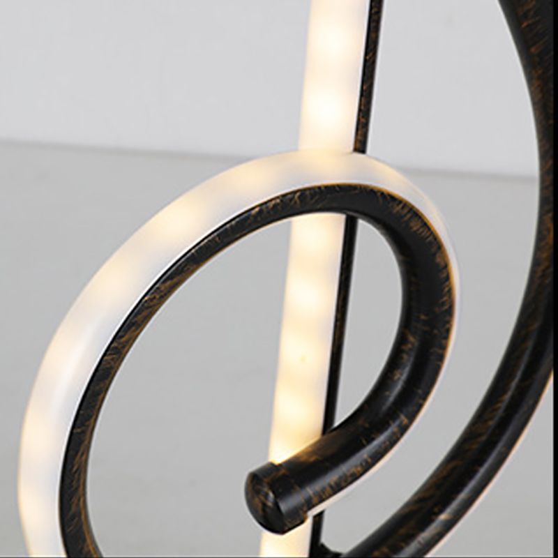 1 lampada da comodino lineare leggero lampade in metallo metallico contemporaneo in nero