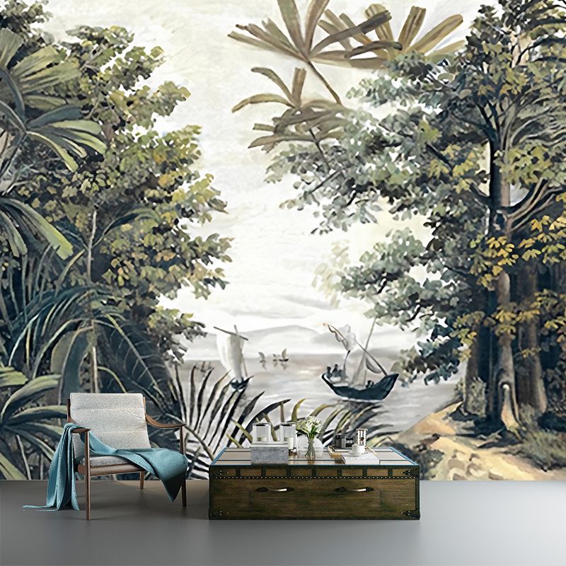 Papier peint mural plantes couleur pastel Tropix Art mural pour décoration de salon, grand