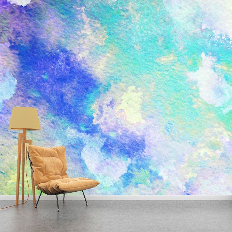 Illustration Tie Dye Wall Mural Full-Size Wall Art for Bedroom, Personalized Size, Green