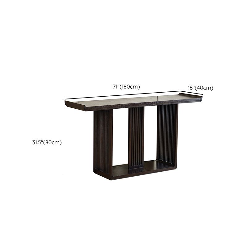 Rectangle Shape Contemporary Console Table Dark Brown Ash Console Sofa Table