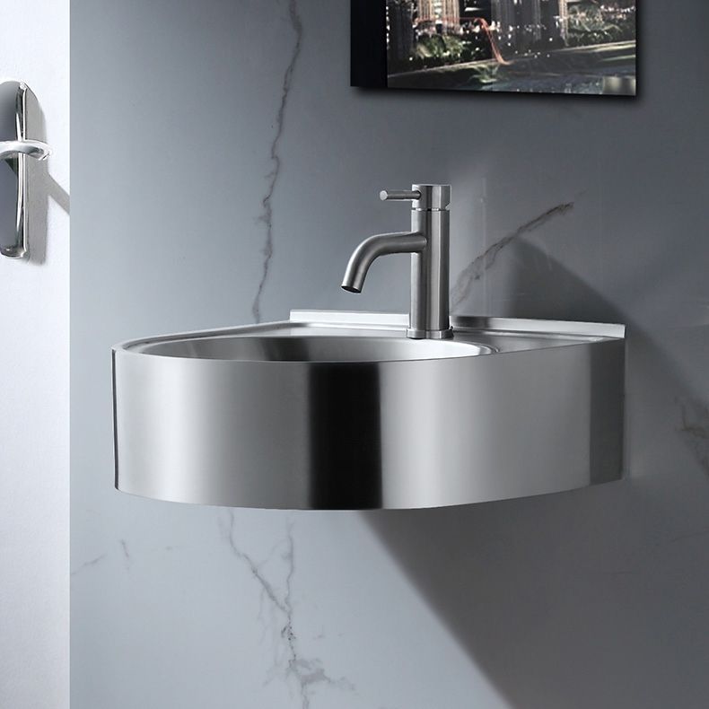Modern Vessel Bathroom Sink Metal U-Shaped Wall Mount Bathroom Sink(Not Including Faucet)