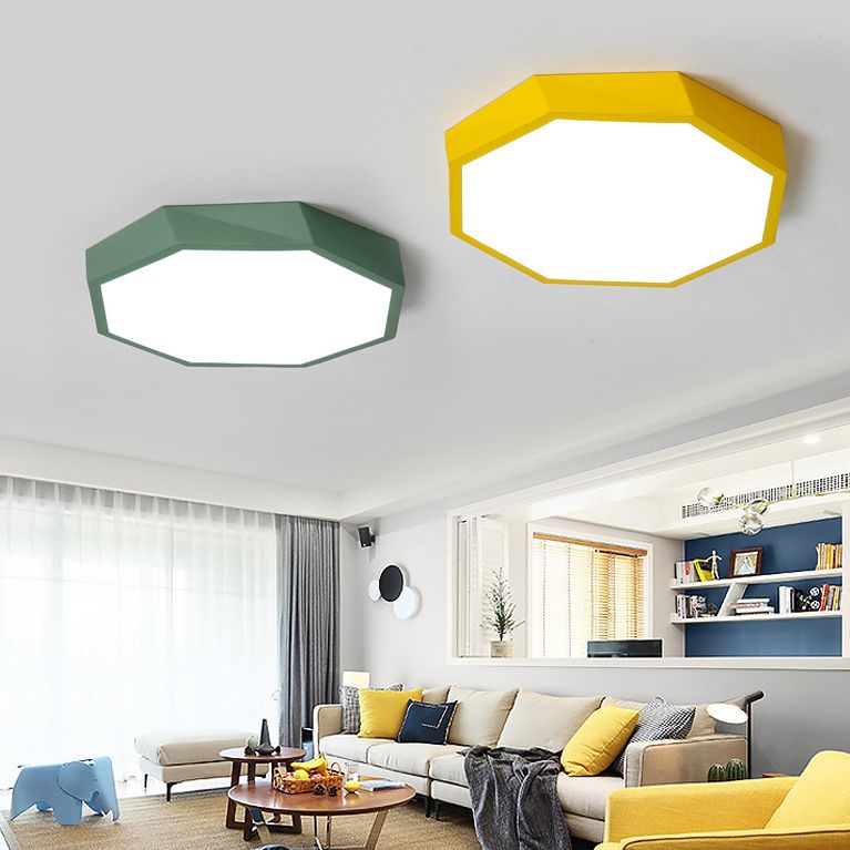 Faceted Flush Mount Ceiling Light Contemporary Acrylic Ceiling Mount Chandelier for Bedroom