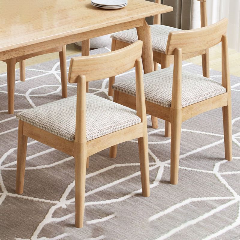 Industrial Wood Dining Chair Home Armless Upholstered Open Back Single Dining Side Chair