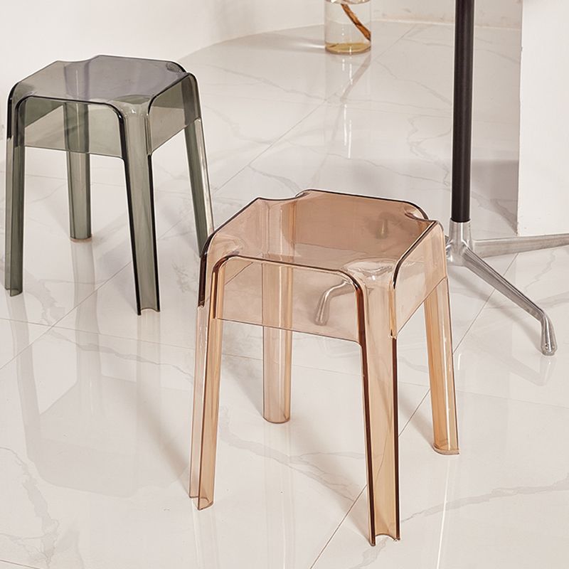 Modern Squared Counter Chair Plastic Backless Indoor Counter-height Stool
