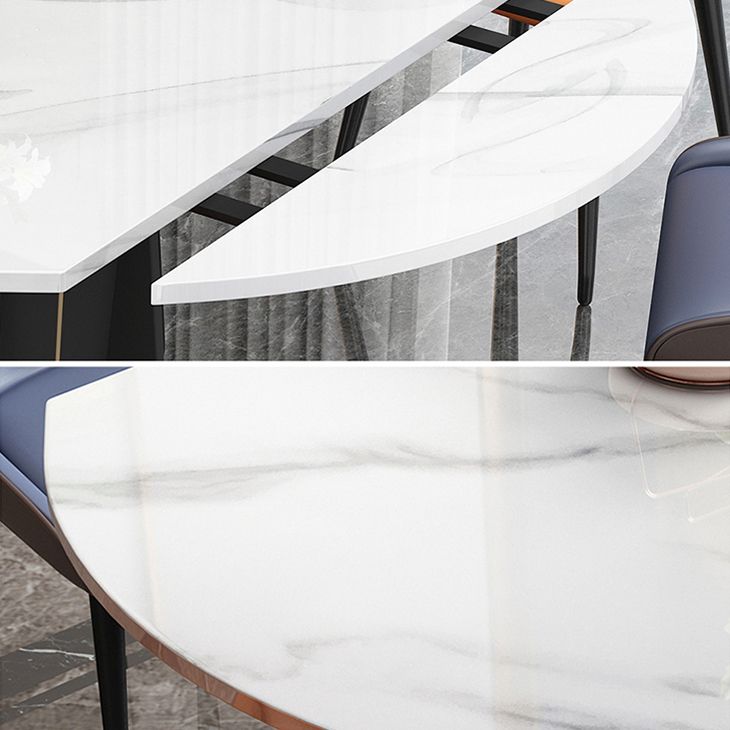 Eenvoud Ronde Eetkamertafel Gesinterde stenen tafel met zwarte voetstuk
