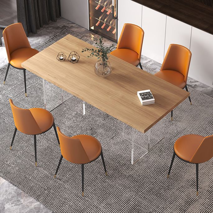 Modern Style Dining Table Rectangle Solid Wood Dining Table for Kitchen