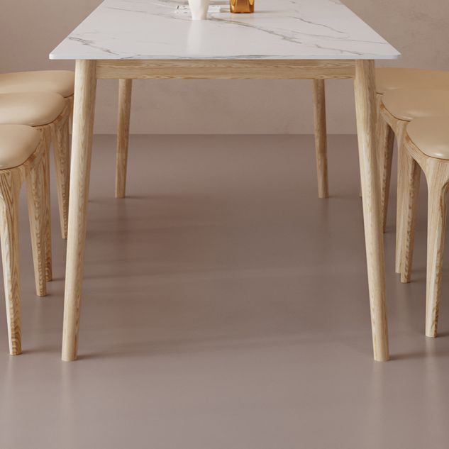 Rectangle Dining Table Set 1/2/6/7/9 Pieces Modern Sintered Stone Table Armless Chairs