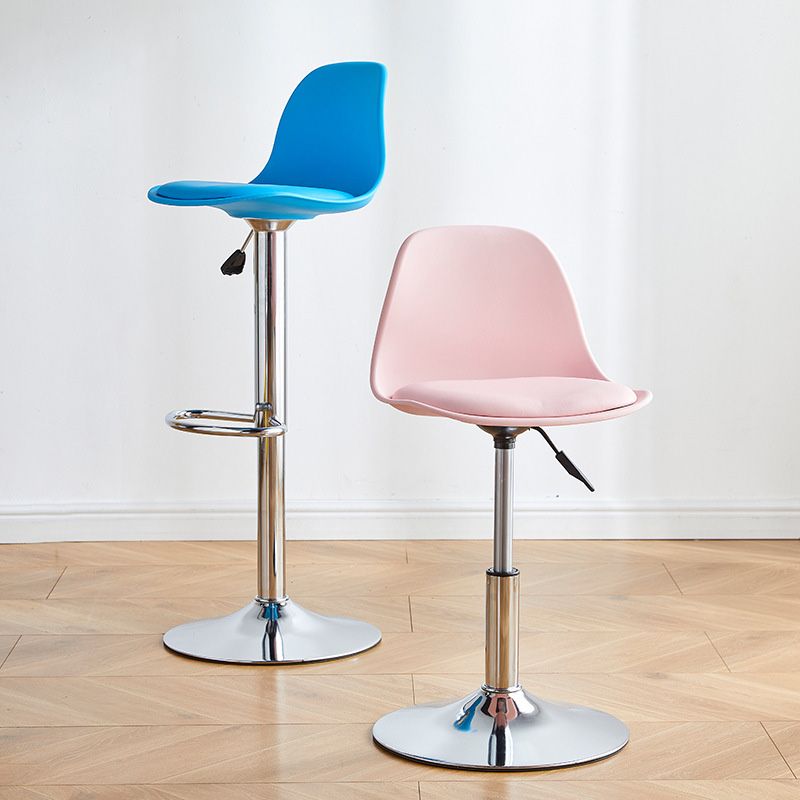 Contemporary Style Liftable Bar-stool Plastic Counter Bar Stool with Metal Legs