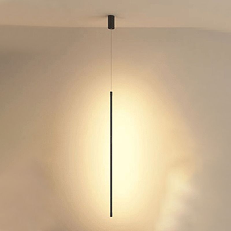 Moderner Stil Linearer Schatten hängend leichter Metall 1-Licht-Hanglampe für Wohnzimmer