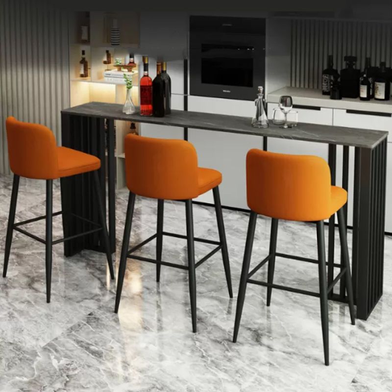 Industrial 1/2/4 Pieces Table and Stool Set Rectangle Indoor Stone Counter Height Set