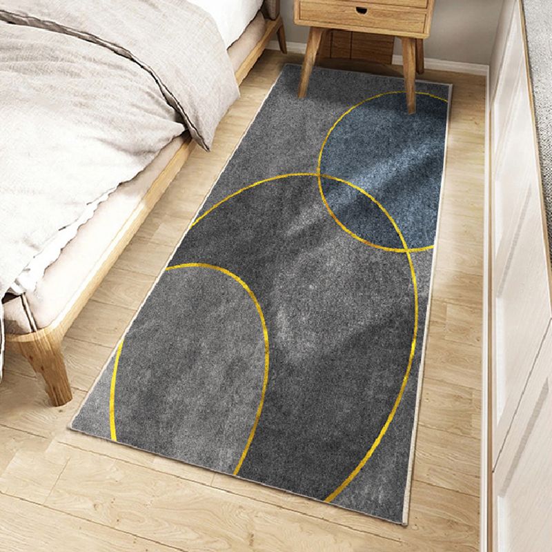 Contemporary Bedroom Rug Multi-Color Geometric Area Carpet Non-Slip Backing Pet Friendly Area Rug