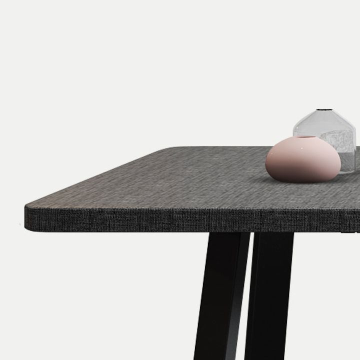 Ensemble de restauration à hauteur traditionnelle de style moderne avec table de forme rectangulaire et base de piédestal double