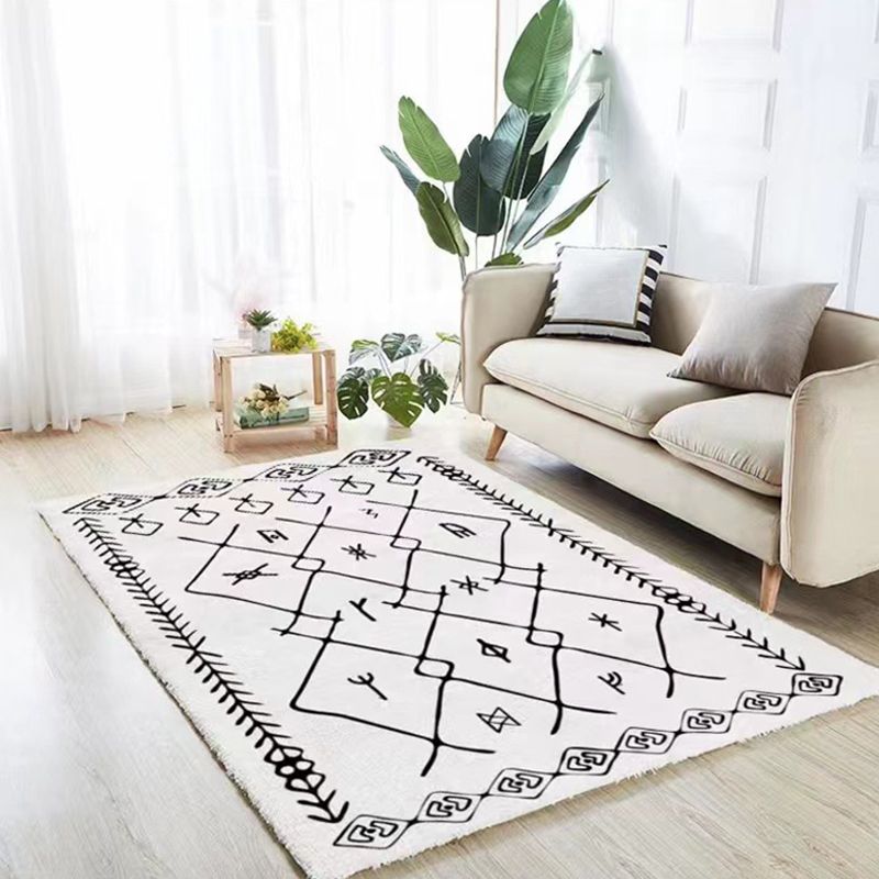 Morocco Carpet Tribal Pattern Rug Polyester Stain Resistant Area Carpet for Home