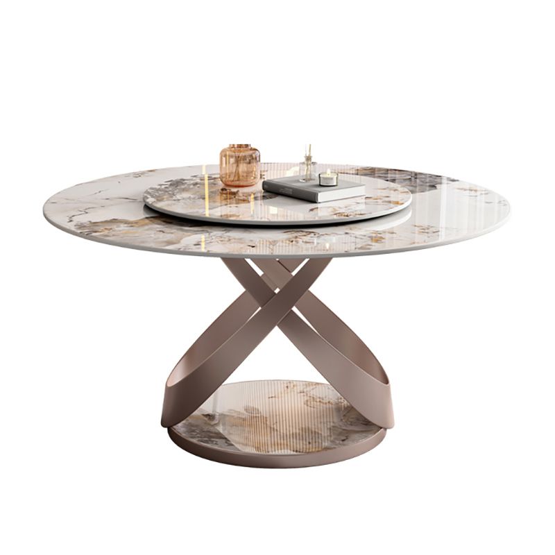 Modern Sintered Stone Dining Table Pedestal Casual Dining Table