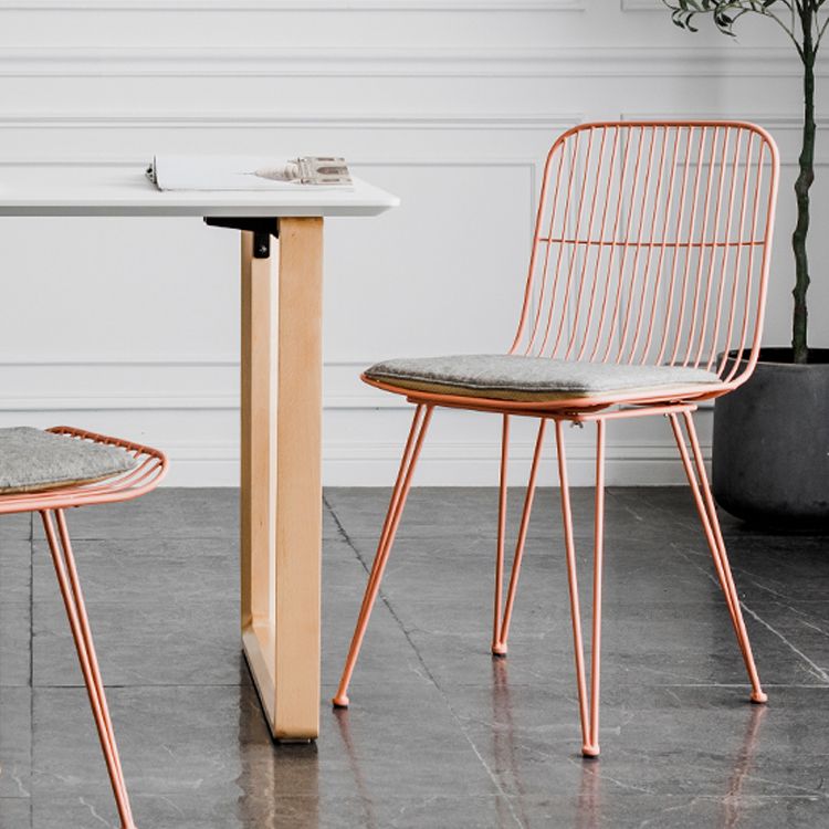 Silla lateral de comedor con respaldo abierto de diseño contemporáneo, sillas laterales de comedor sin brazos