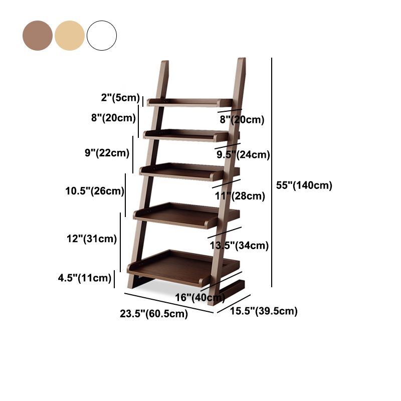 Modern Style Ladder Bookshelf Massivholzregal Bücherregal für Zuhause