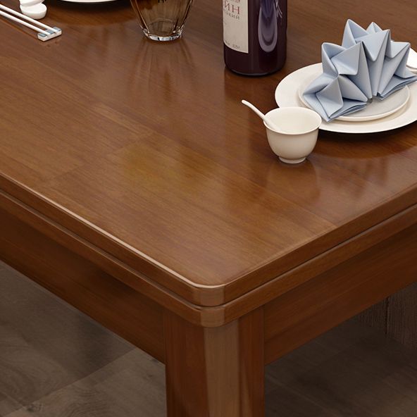 Minimalistische Massivholz -Esssets mit Gummiholzholz -Esstisch und Stühle