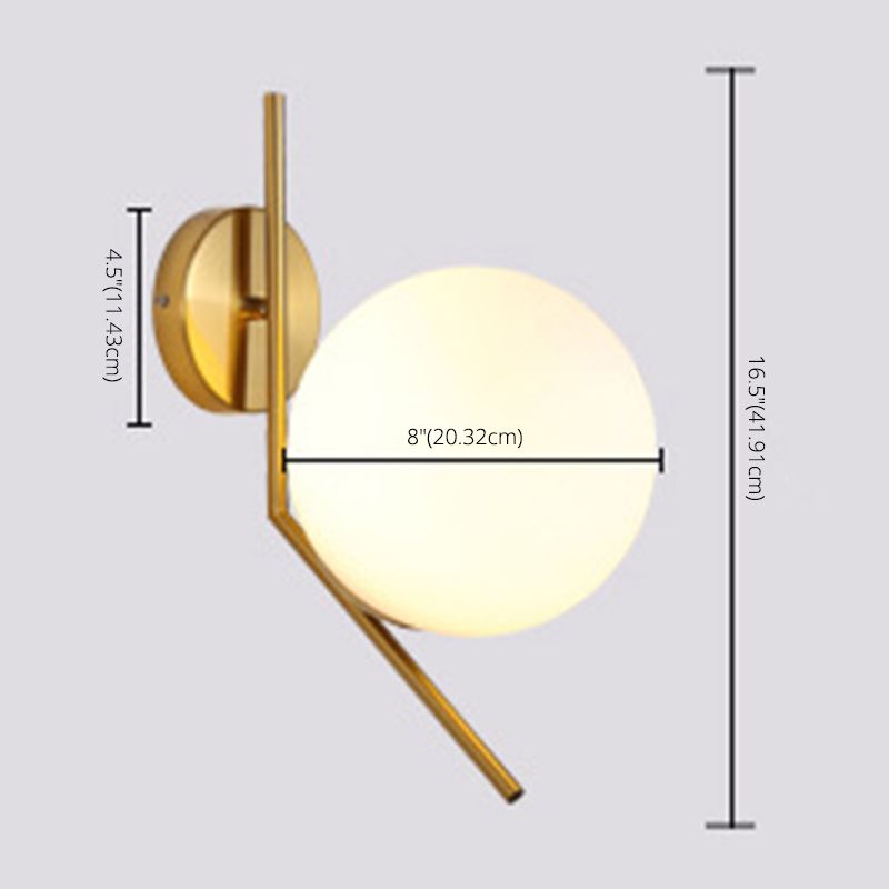 Nordic Postmodern Simple Art Glass Ball 1 Head Milk White Wall Lamp