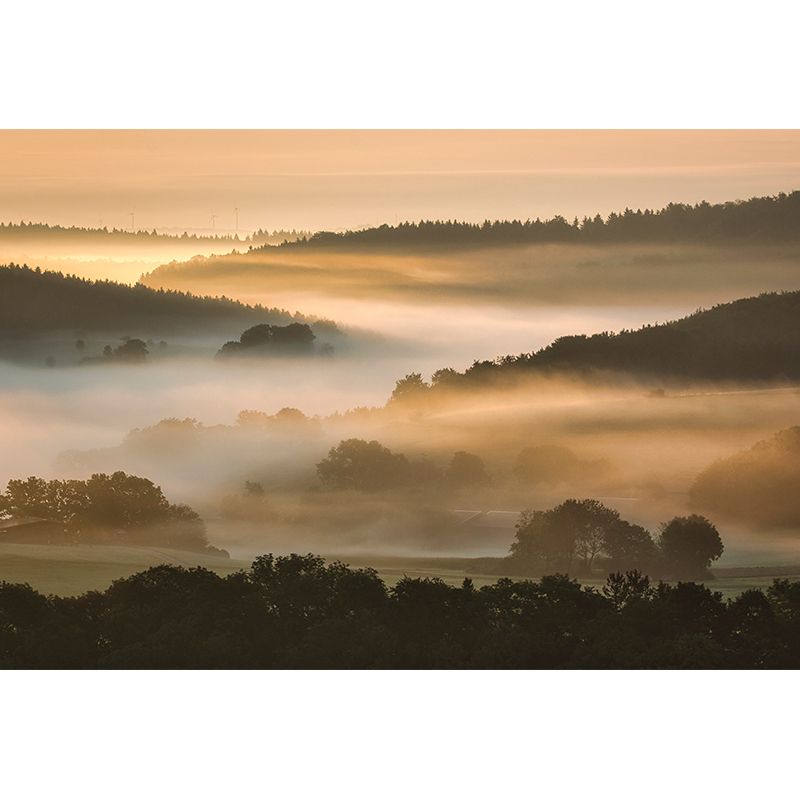 Photography View of Lake And Mountain Mural Wallpaper Modern Style Wall Covering for Living Room