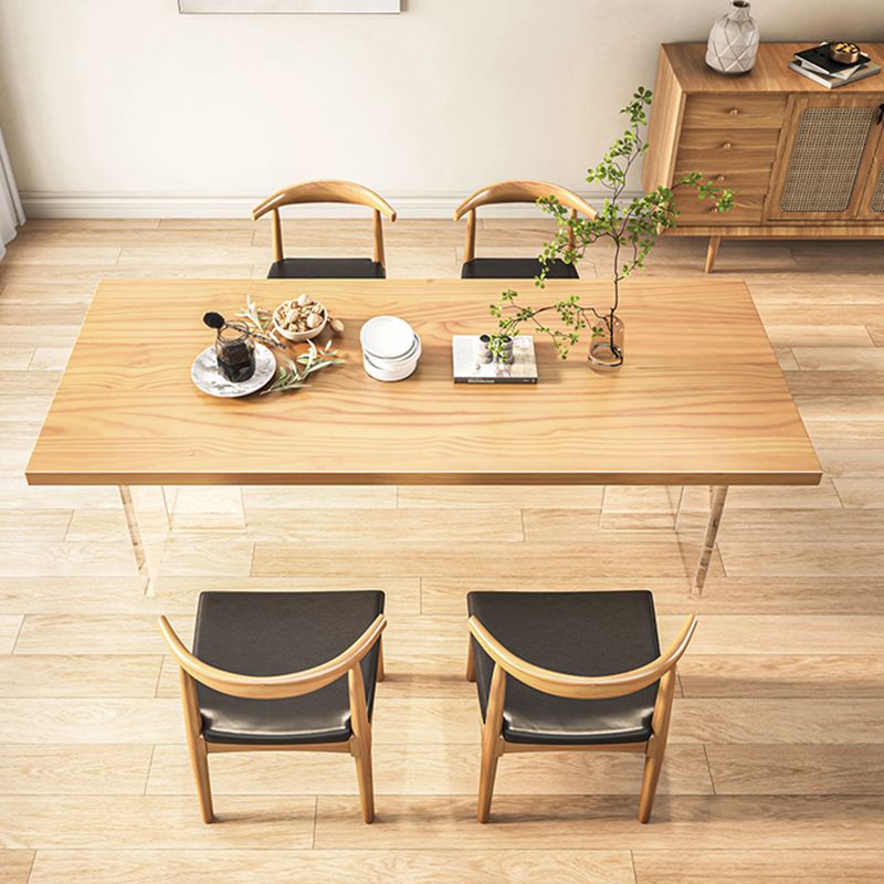Modern Acrylic Dining Table Set 1/2/5/7 Pcs Natural Wood Dining Room Furniture Set