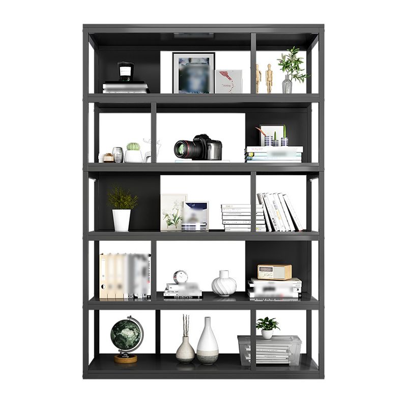 Industrial Metal Etagere Bookcase Open Back Bookshelf for Home Office