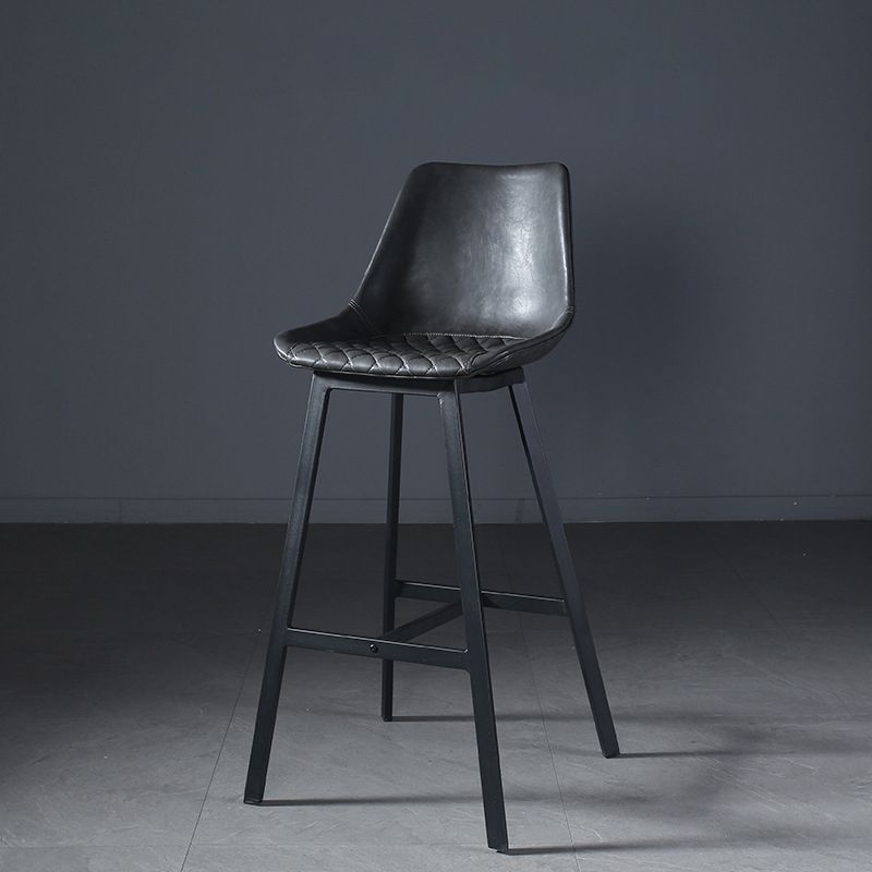 Modern PU Leather Bar-stool Bucket Seat Counter Bar Stool with Metal Legs