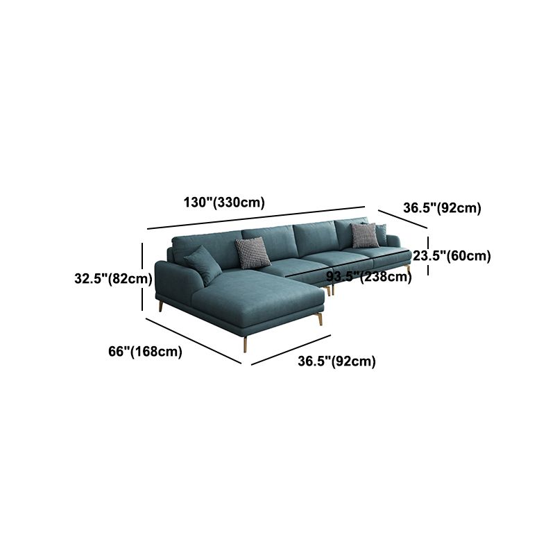 Contemporary Faux Leather Recessed Arm Furniture Sectionals in Green