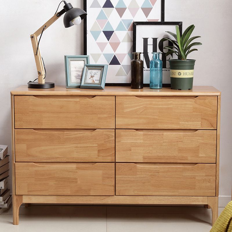 Rectangular Rubberwood Chest Mid-Century Modern Accent Chest