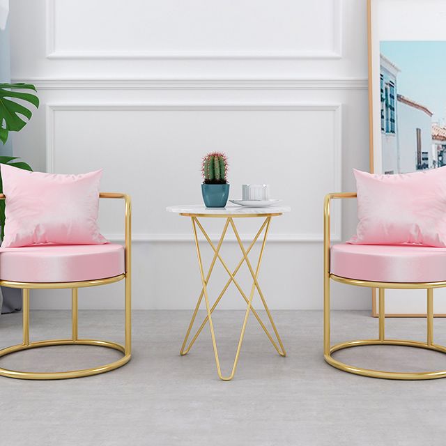 Silla de comedor de metal de estilo nórdico, sillones tapizados para uso en restaurantes