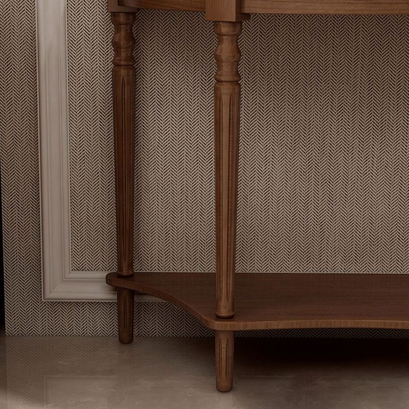 Storage Solid Wood Console Table Half Moon Mid-Century Modern Console