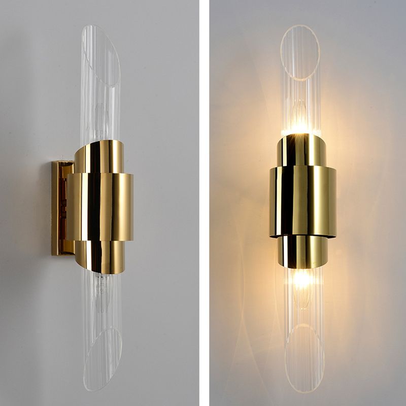 Minimalismo de vidrio biselado Minimalismo Luz de Luz Moderna Moderna de acero inoxidable Lámpara de montaje en pared LED de acero inoxidable