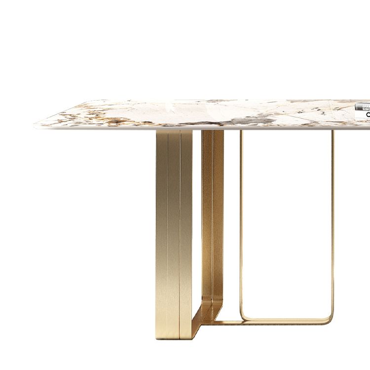 Luxury 1/3/4/5/6 Pieces Dining Set Sintered Stone Dining Table with Leather Chairs