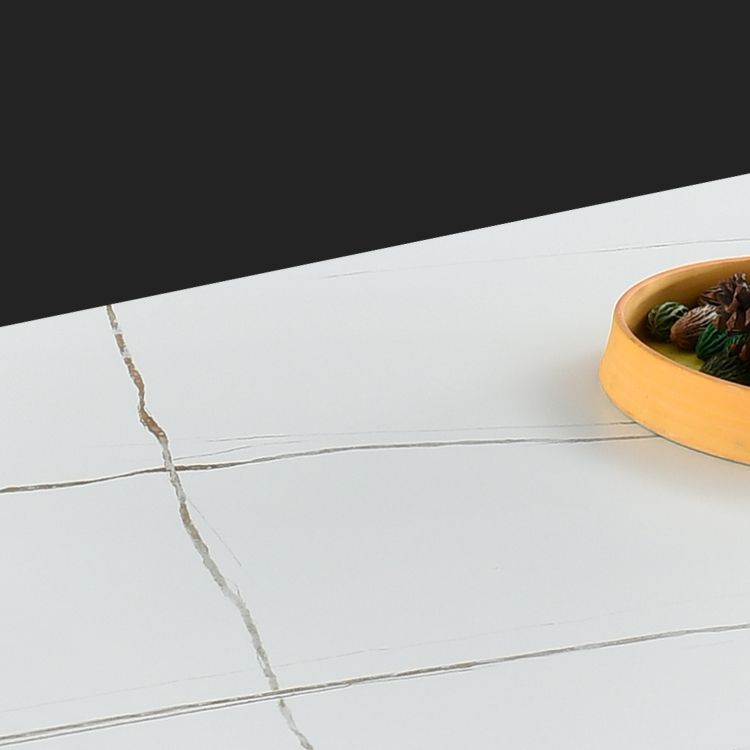 Modern 1/3/4/5/6 Pieces Dinette Set Rectangle White Stone and Wood Dining Set