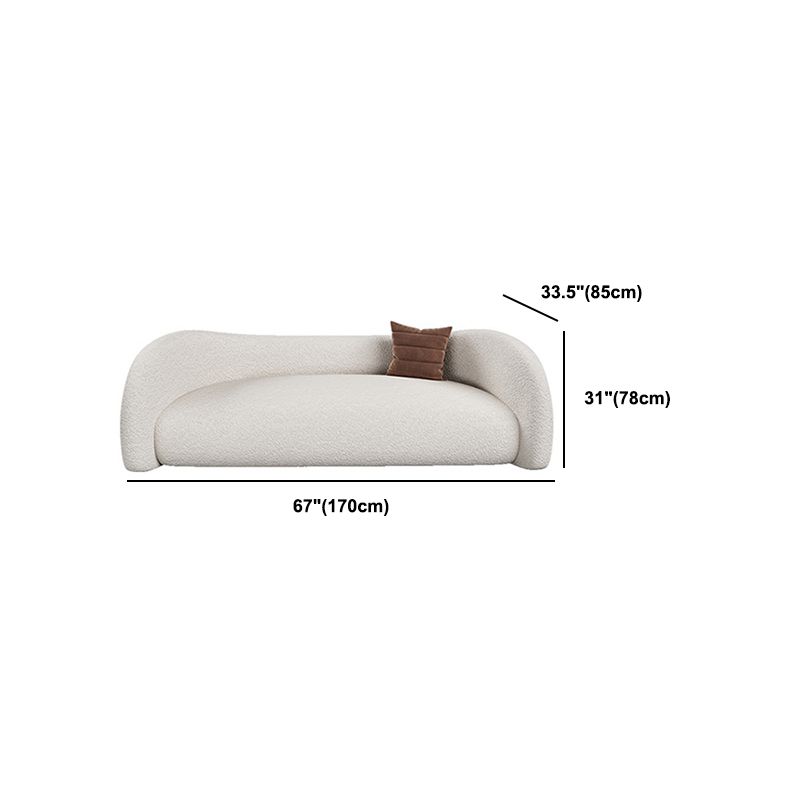 Modern Wool Curved Sofa Sloped Arm Sofa for Living Room, Apartment