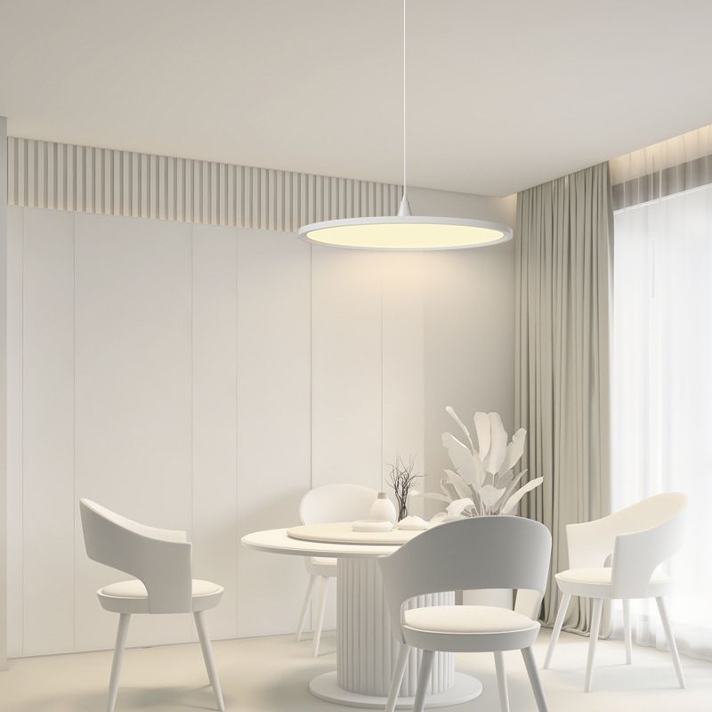 Acrylkreiskreis LED -Anhänger Licht in moderner Einfachheit lackiertes Aluminiumhängelampe für Schlafzimmer