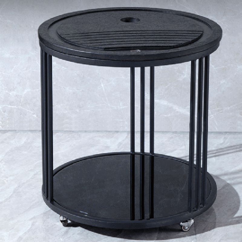 Black Stone Modern Dining Table Set 1/3 Pcs Patio Set for Small Places