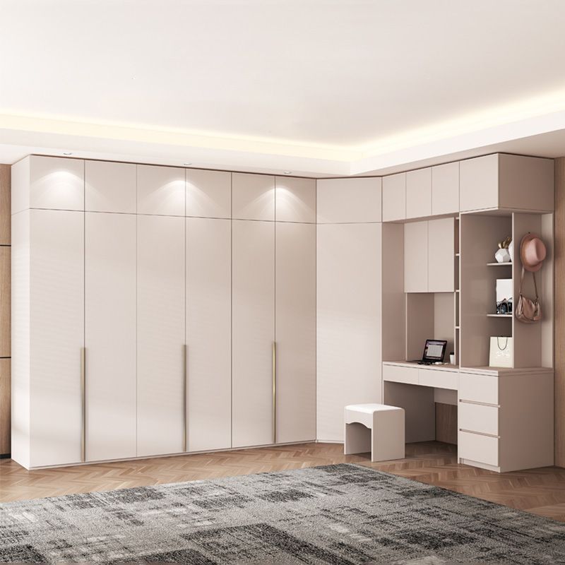 Contemporary Bedroom Storage Cabinet Wooden Shelves Wardrobe