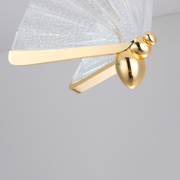 Nordic Luxury Style Butterfly Shade Hanging Light Fixture LED Butterfly Pendant Chandelier