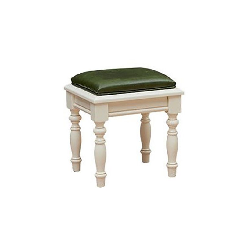 Ivory Mirrored Vanity Desk with 4 Drawers Victorian Wood Dresser