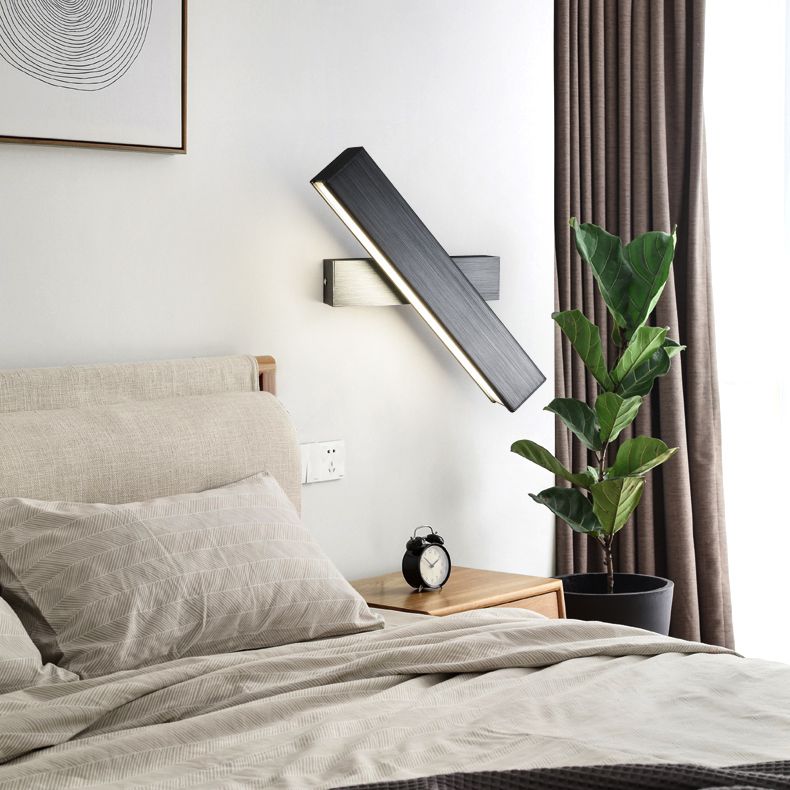 Rectangle Shade 1-Light Wall Light Sconces Aluminum Modern Style Wall Mounted Lamp