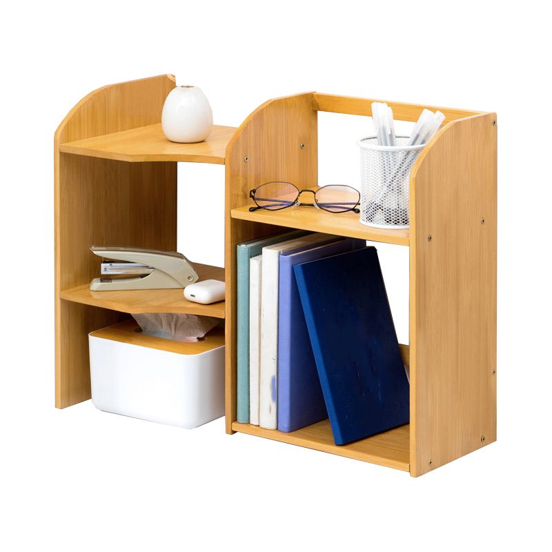 Modern Style Open Back Bookshelf Bamboo Bookcase with Shelves